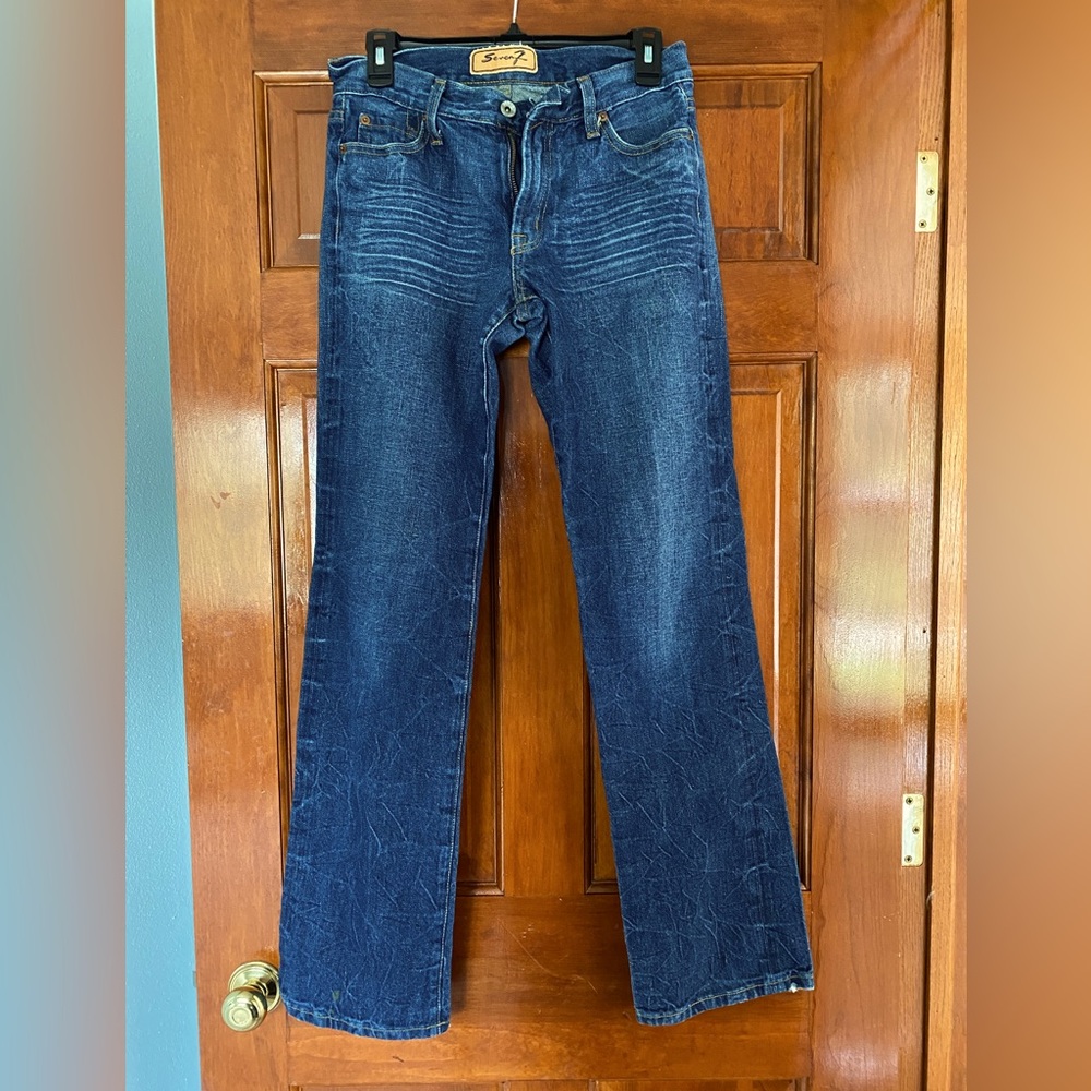 Seven size 29 flare medium wash jeans.